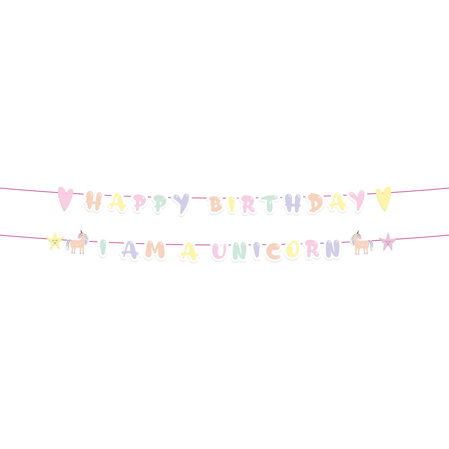 Unicorns & Rainbows Happy Birthday Party Banner (1.5 meters) - Anilas UK