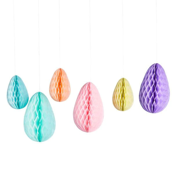 Pastel Honeycomb Decorations (Pack of 6) - Anilas UK