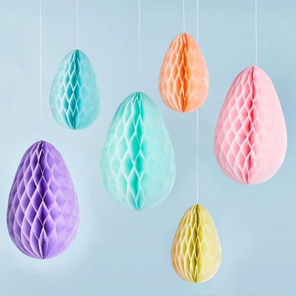Pastel Honeycomb Decorations (Pack of 6) - Anilas UK