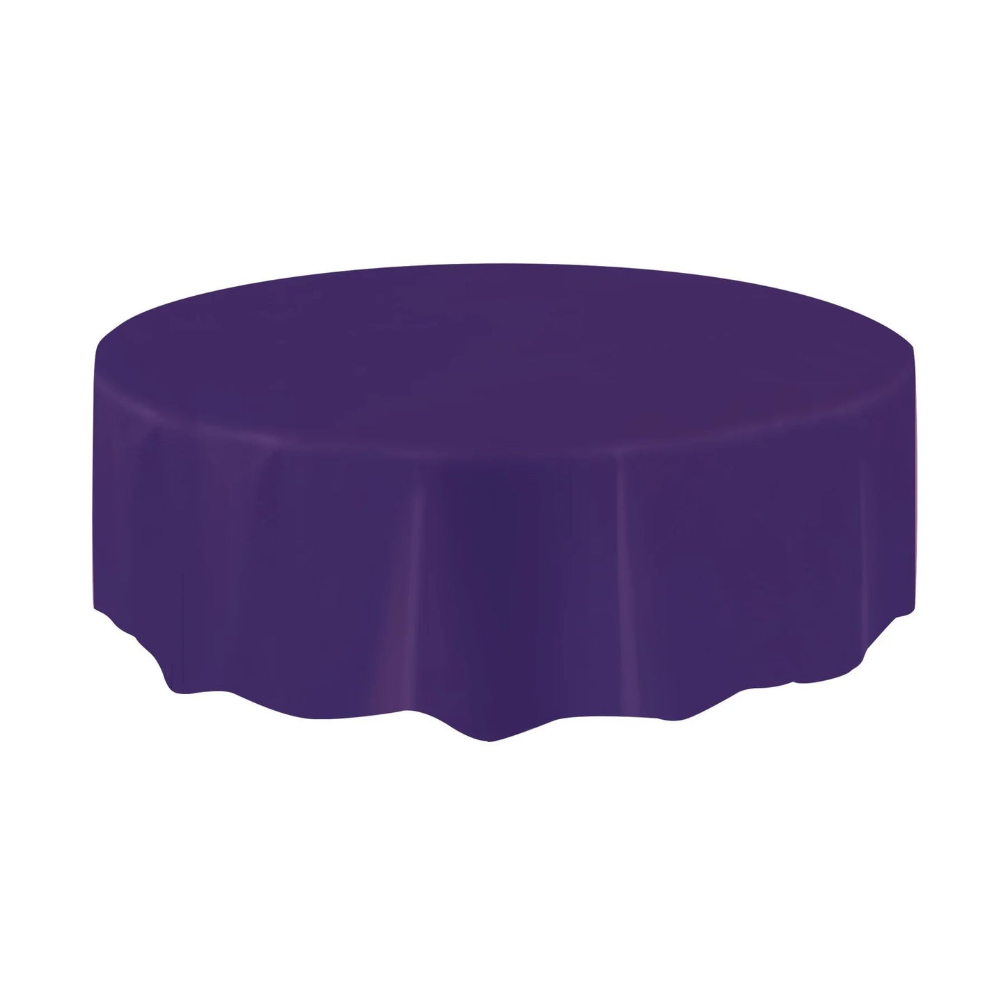 Deep Purple Plastic Round Party Table Cover 213cm for elegant decor