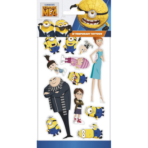 Despicable Me Minion Temporary Tattoos 100 x 200mm with Minion designs