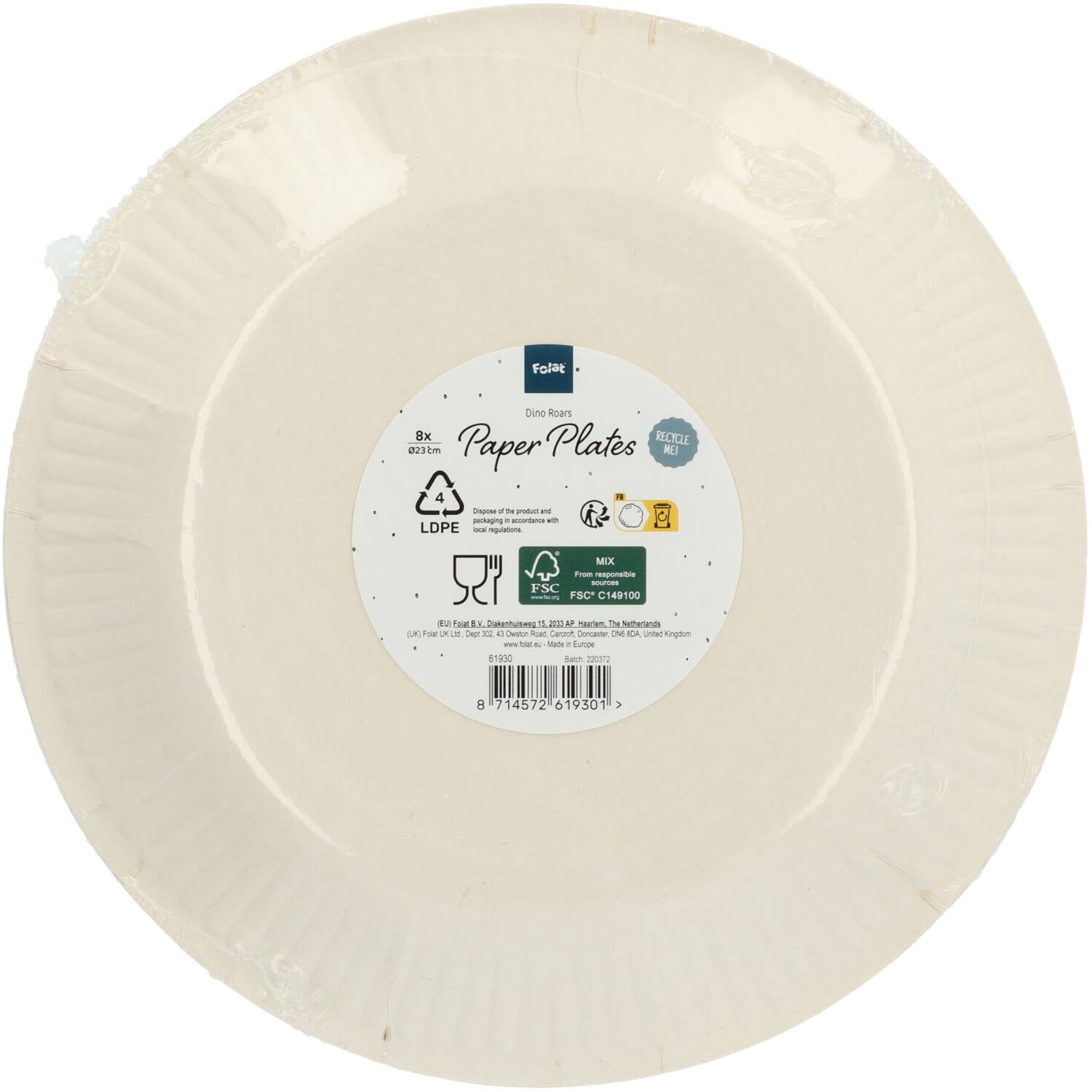 Dino Roars Paper Plates - 23cm (Pack of 8) - Anilas UK