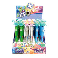 
              Dinosaur Fidget 4-Colour Roller Ball Pen with dino design
            