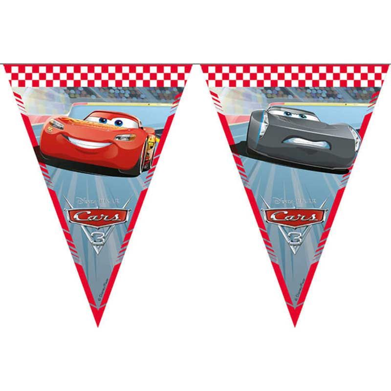 Disney Cars 3 Triangle Flag Banner 2.3m with Lightning McQueen designs