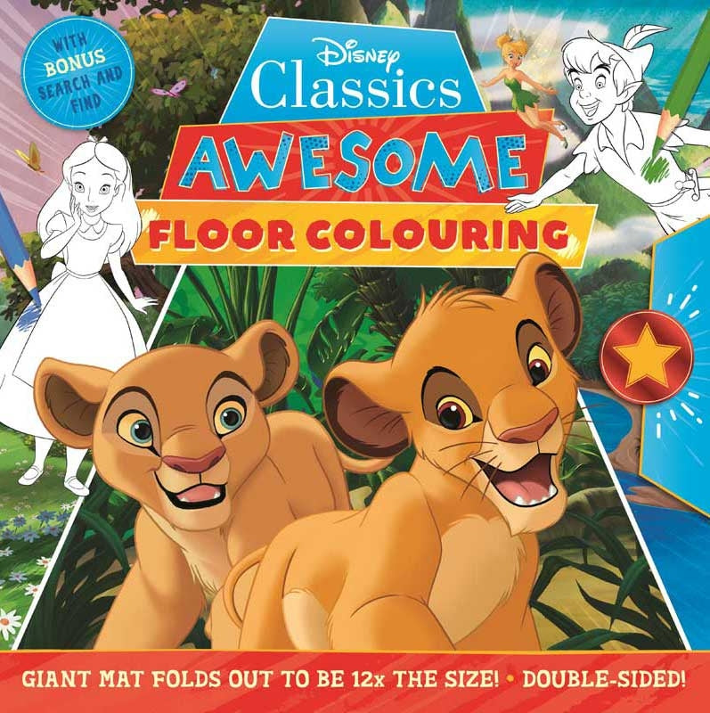 Disney Classics: Awesome Floor Colouring Mat – Timeless Pals cover with vibrant classic Disney characters for children 3+
