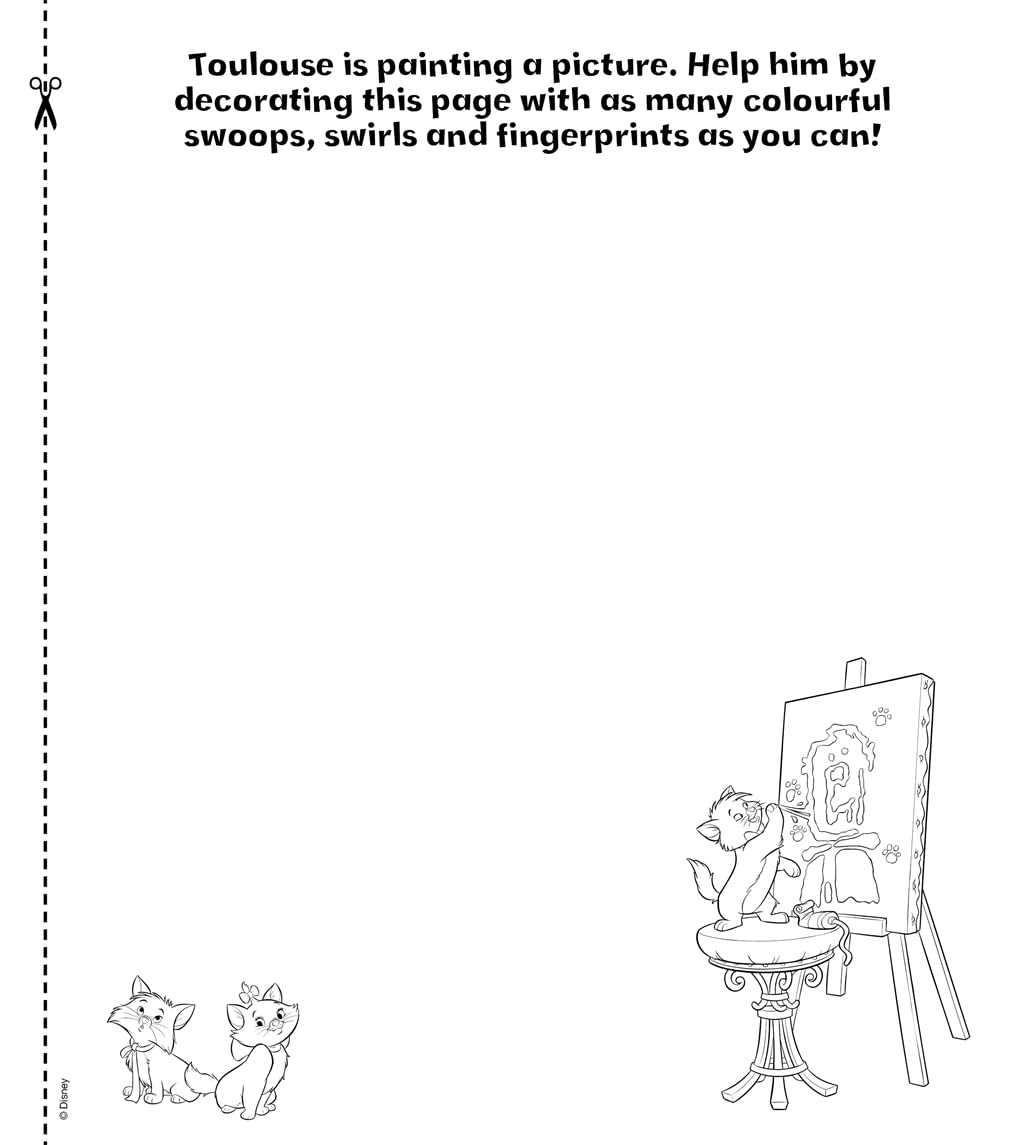 Inside page of Disney Classics: Finger Painting Book with colourful Disney painting activity for kids