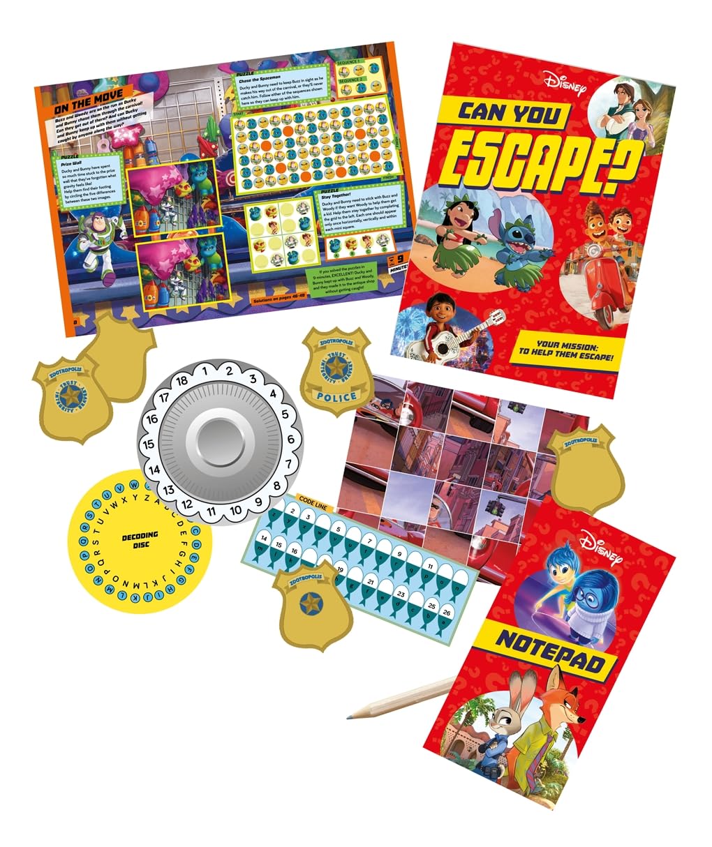 Puzzles and games from Disney Can You Escape? book