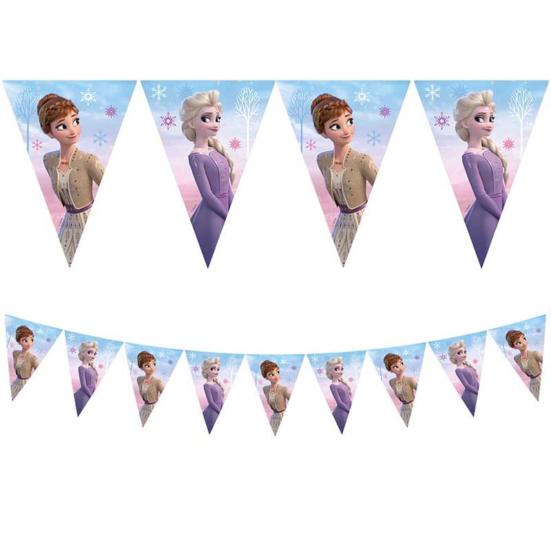 Disney Frozen Birthday Party Bunting Banner 230cm with triangle flags