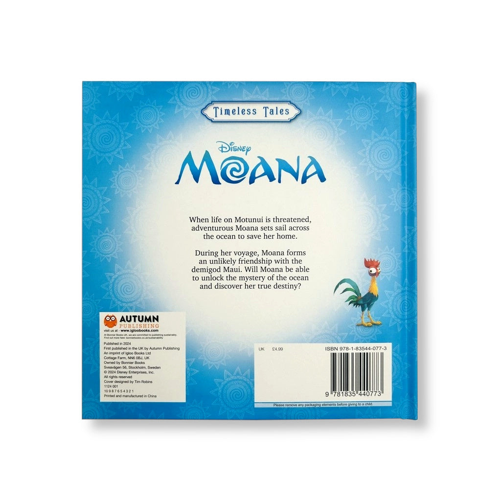 Disney: Moana Timeless Tales – Ocean Voyager Storybook inner page with vivid Moana and ocean artwork for children 3+