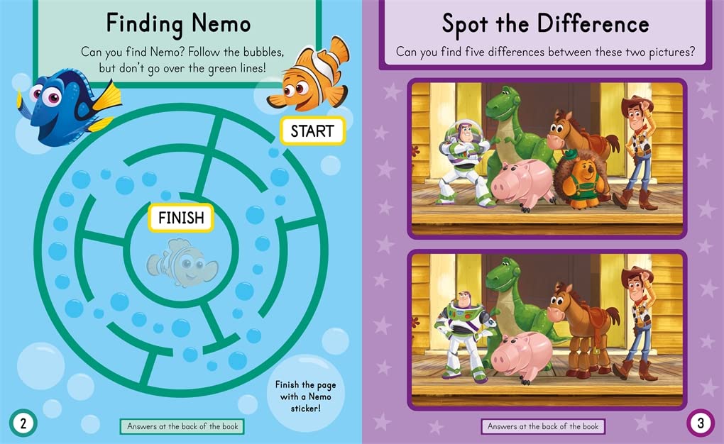 Inside page of Disney: My First Big Sticker Book with colourful sticker activities for kids