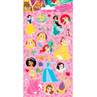 Disney Princess Glitter Stickers Sheet 102 x 200mm with princess designs