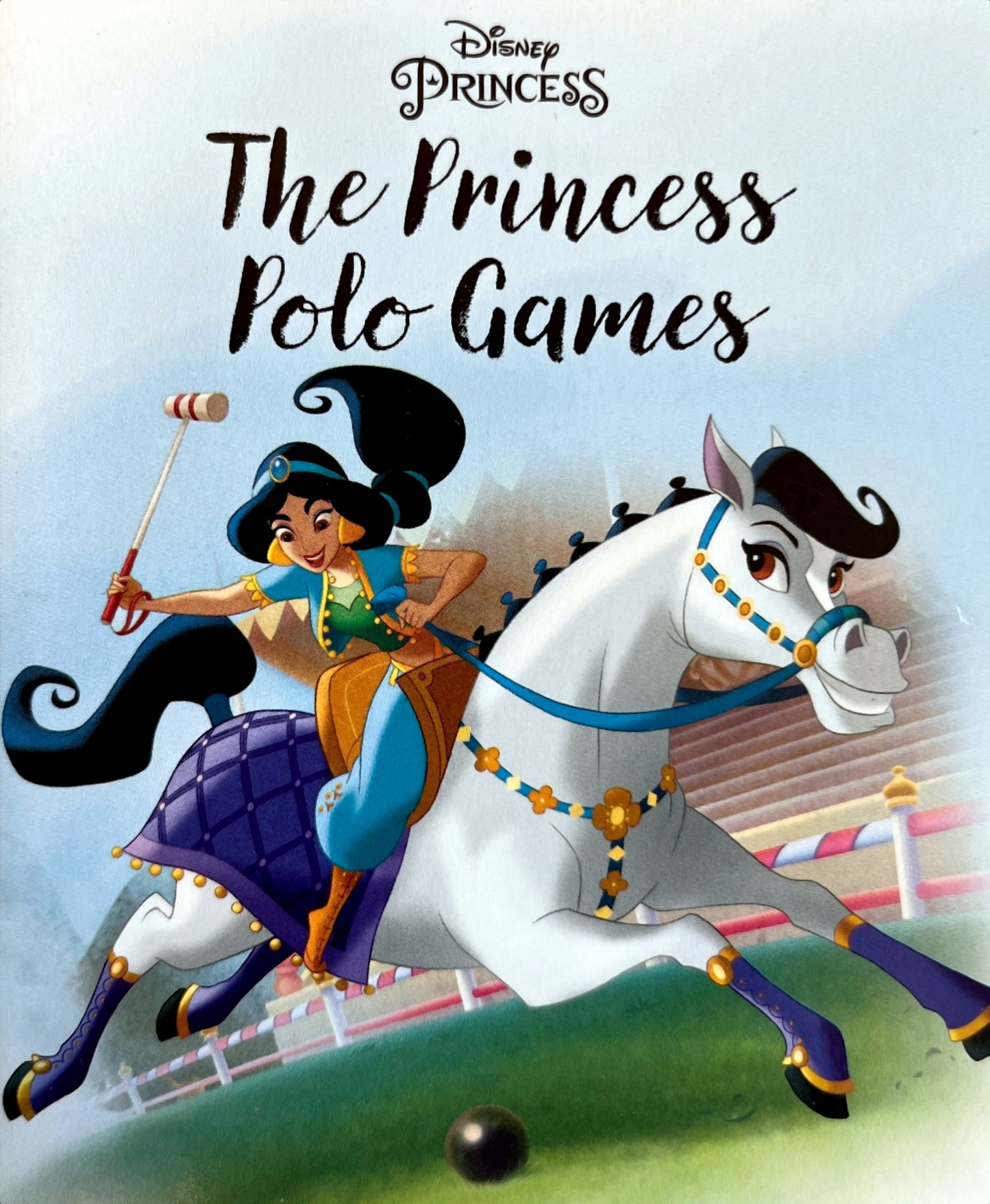 Disney Princess: The Princess Polo Games Storybook cover with vibrant Jasmine illustration for children 3+