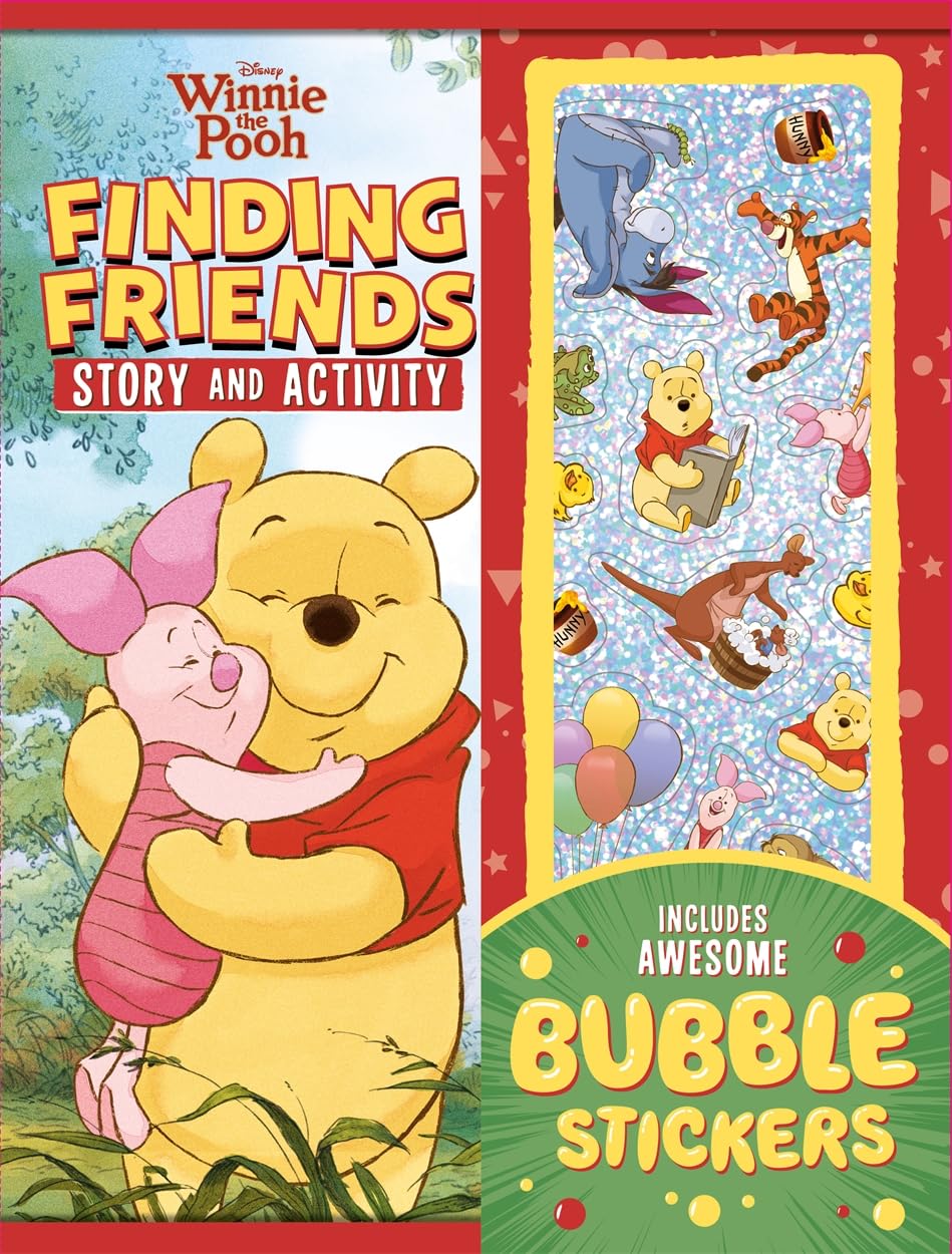 Disney Winnie the Pooh: Finding Friends Story and Activity Book cover with vibrant Pooh and friends artwork for children 3+