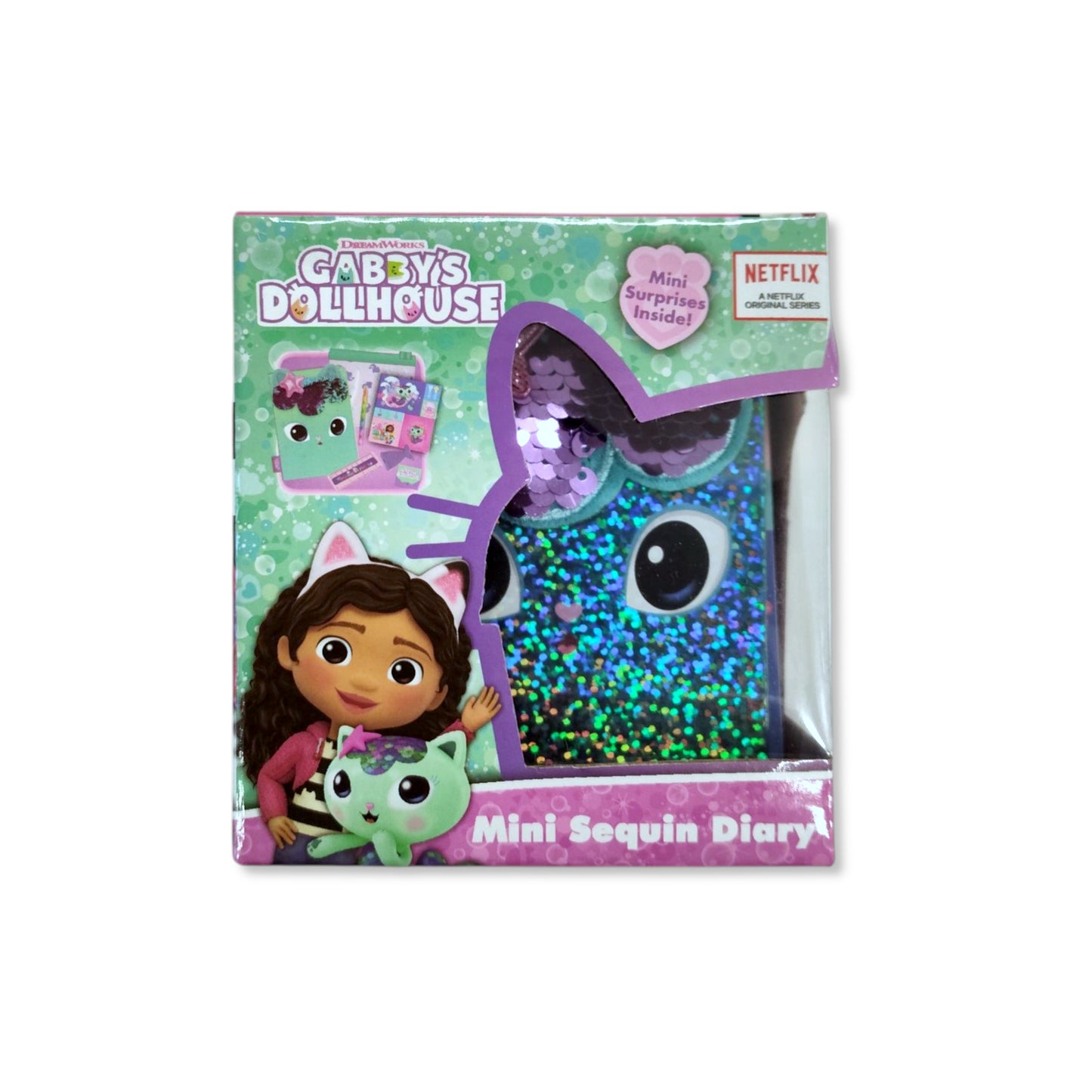 Assorted 3 designs of Gabby's Dollhouse Mini Diary with colourful magical motifs