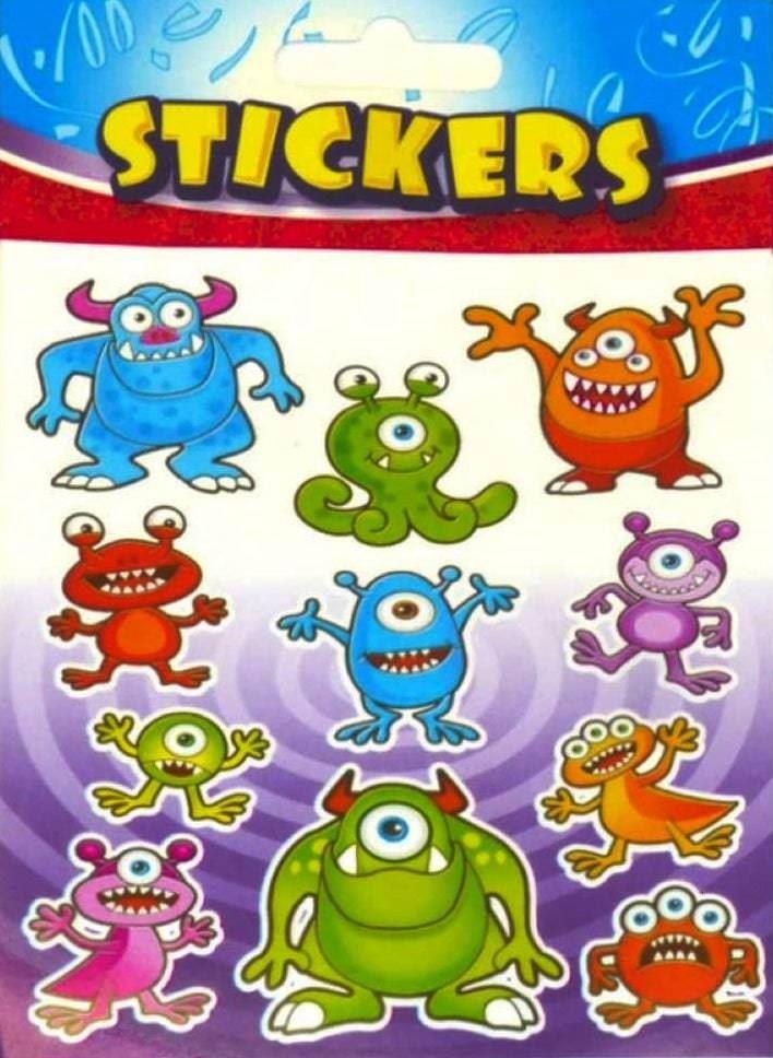 Monsters Sticker Sheets - 1 Sticker Sheet - Anilas UK