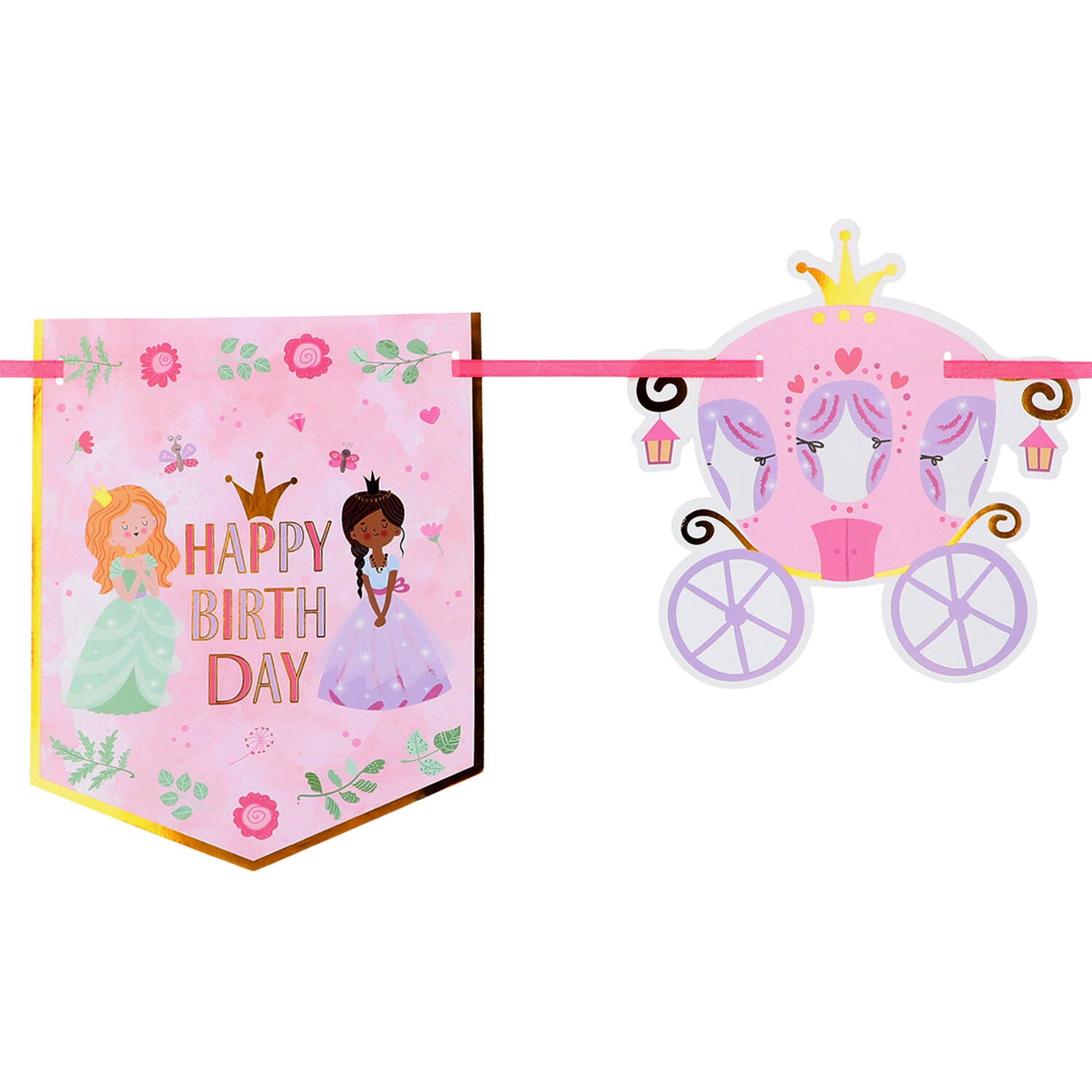 Pretty Princess "Happy Birthday" Banner - Anilas UK