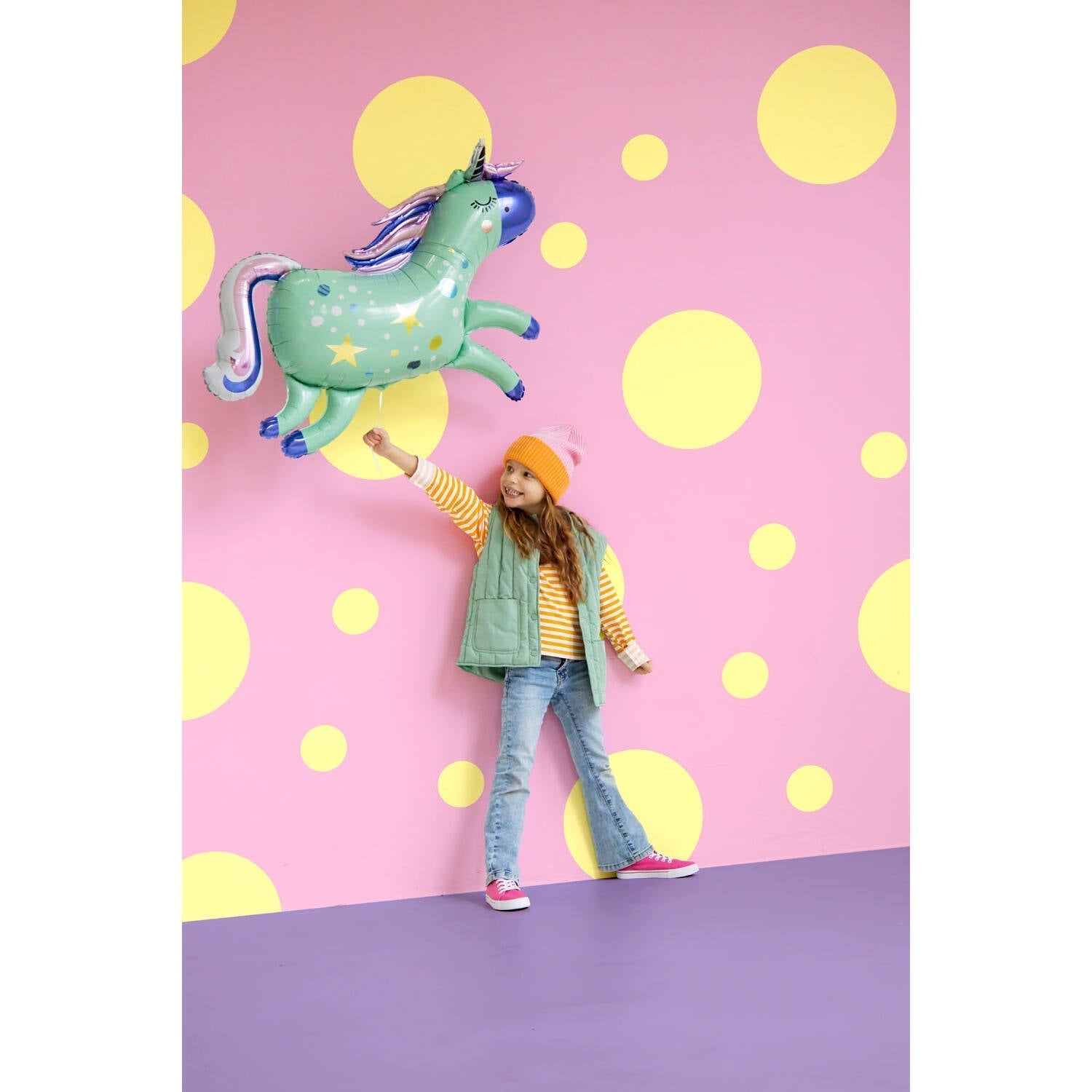 Unicorns & Rainbows Foil Birthday Party Balloon (103x71cm) - Anilas UK
