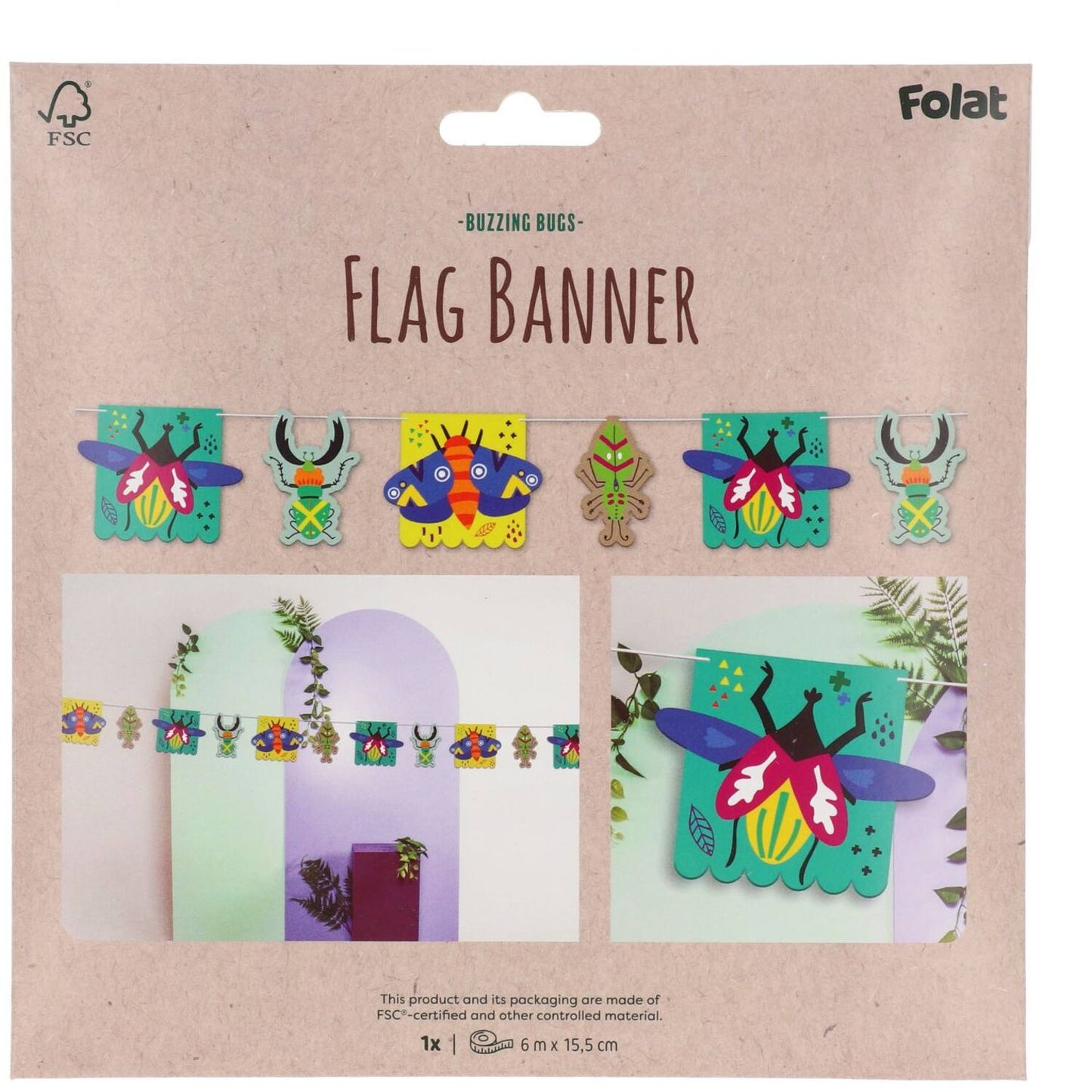Buzzing Bugs "Happy Birthday" Banner - Anilas UK
