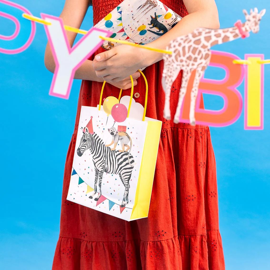Safari Monkey & Zebra Paper Party Bag - Anilas UK