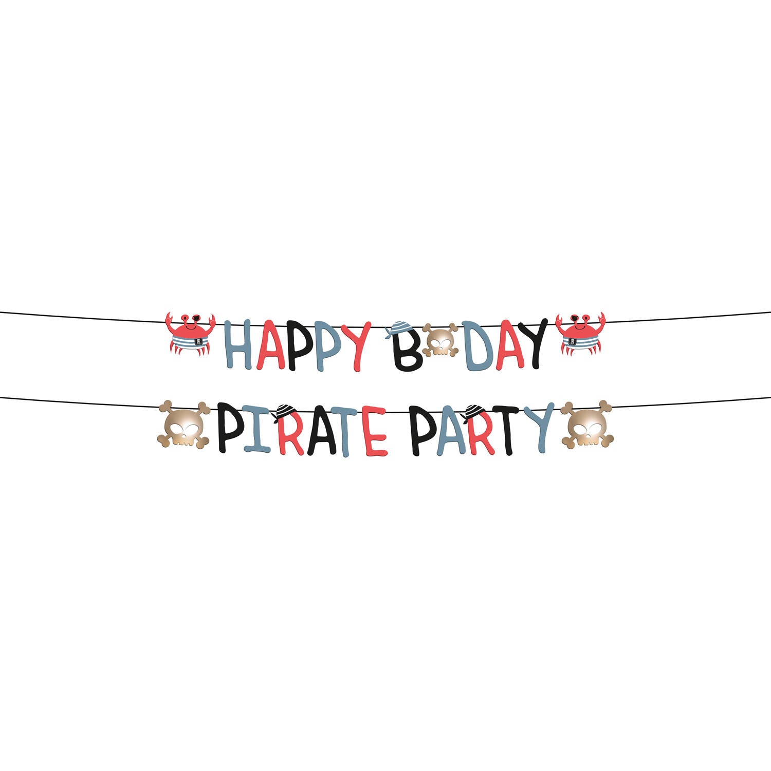 Pirate Party Letter Banner Set (1.5 meters) - Anilas UK