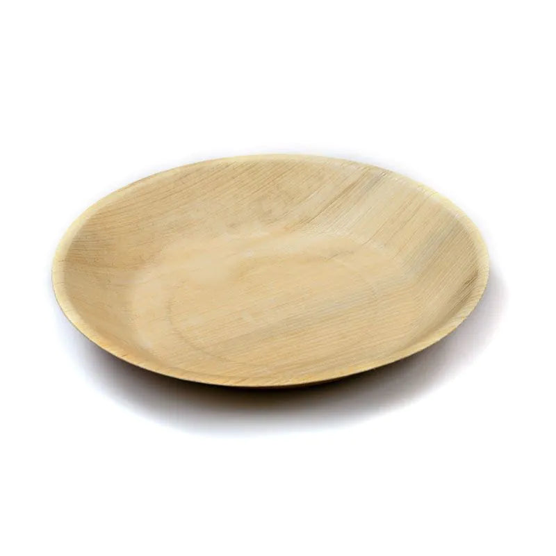 Biodegradable Round Palm Leaf Bowl 20cm Natural 25pk - Anilas UK