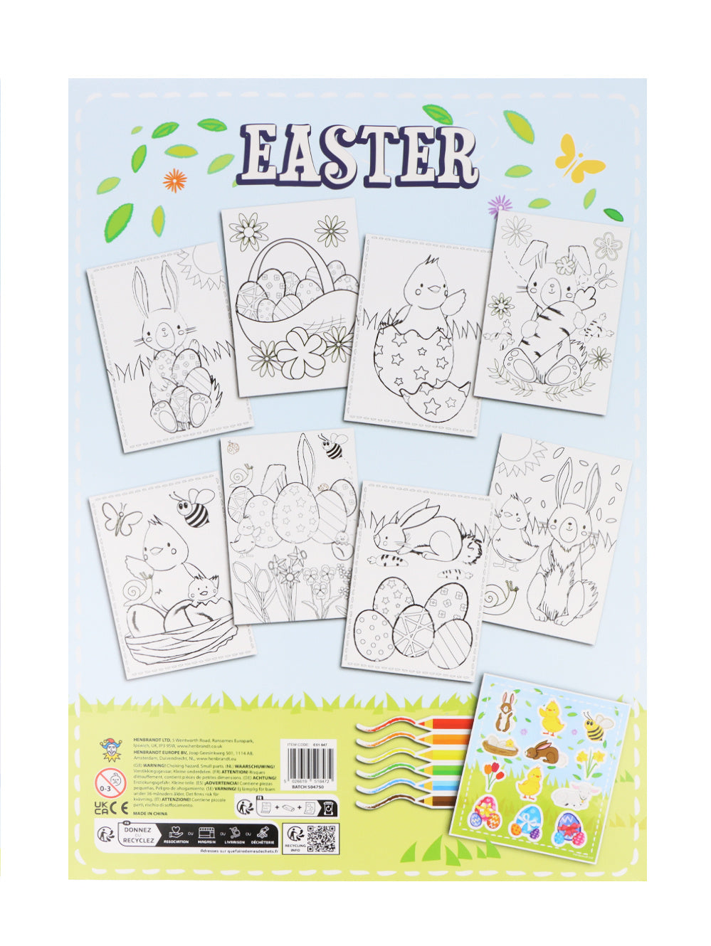 Easter Colouring Set with Stickers - Anilas UK