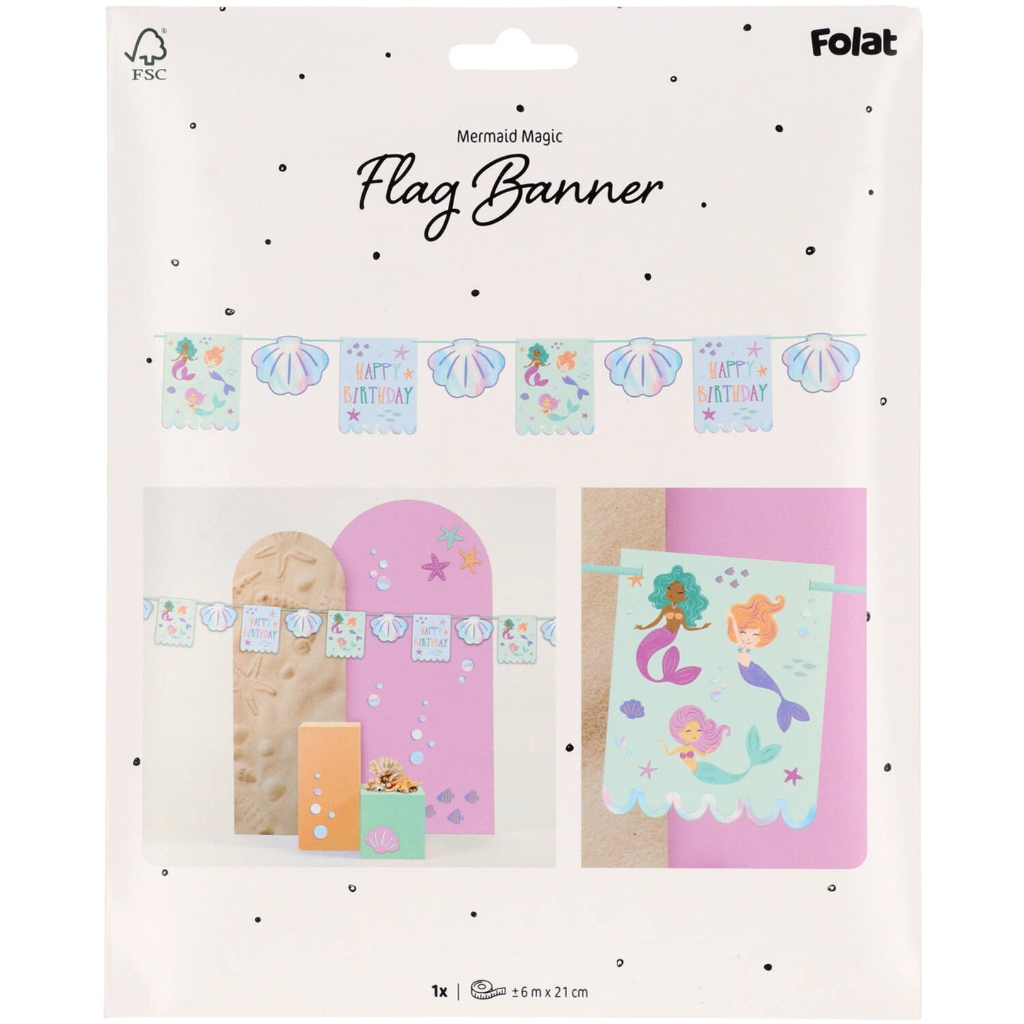 Mermaid Magic "Happy Birthday" Banner - Anilas UK