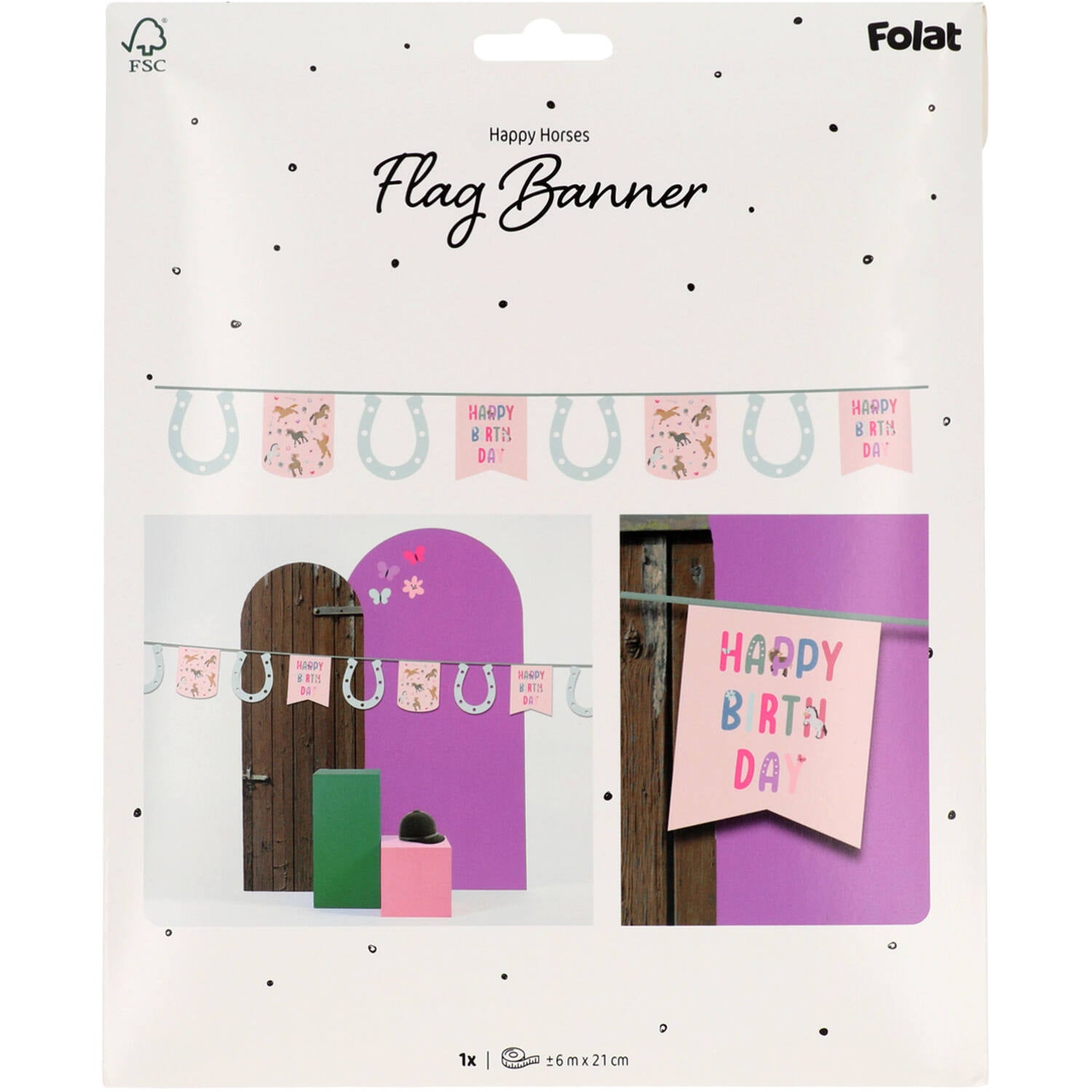 Happy Horse "Happy Birthday" Flag Banner - Anilas UK