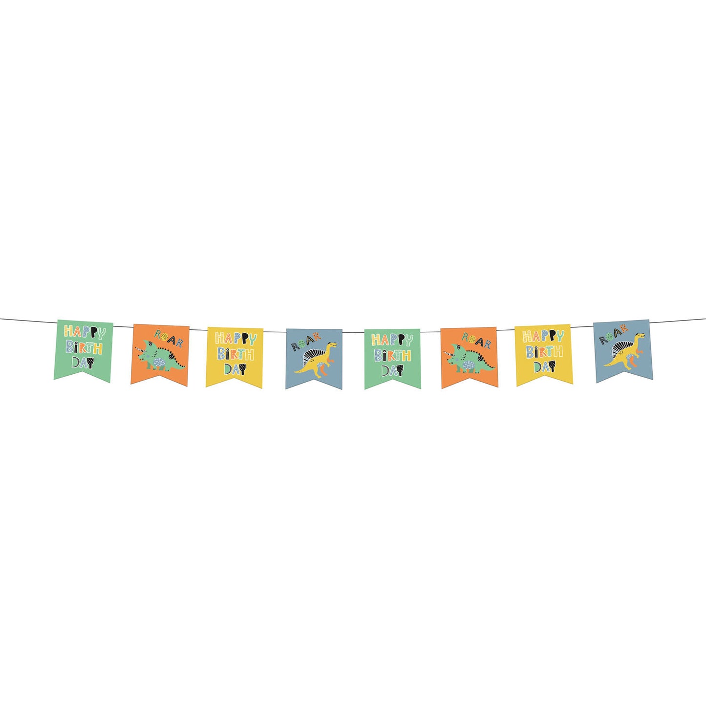 Dino Roars "Happy Birthday" Banner - Anilas UK