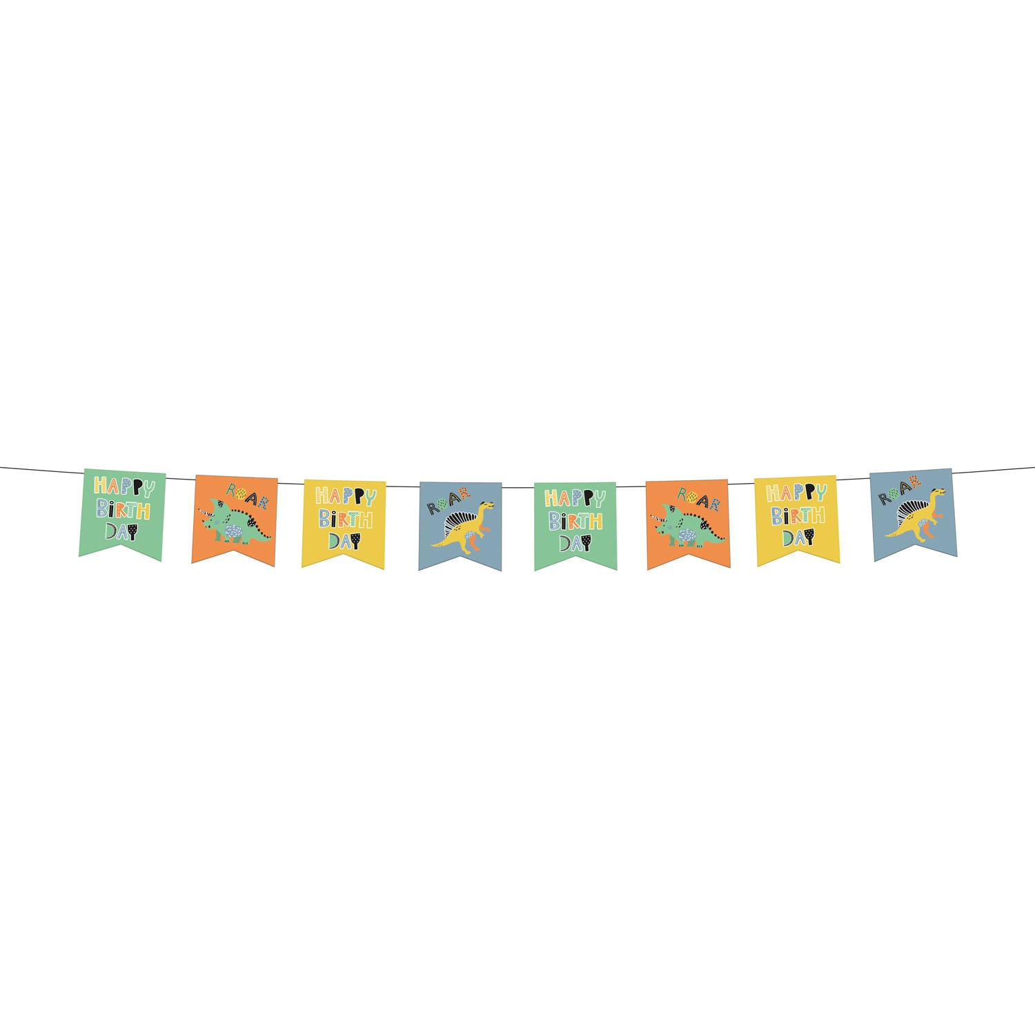 Dino Roars "Happy Birthday" Banner - Anilas UK
