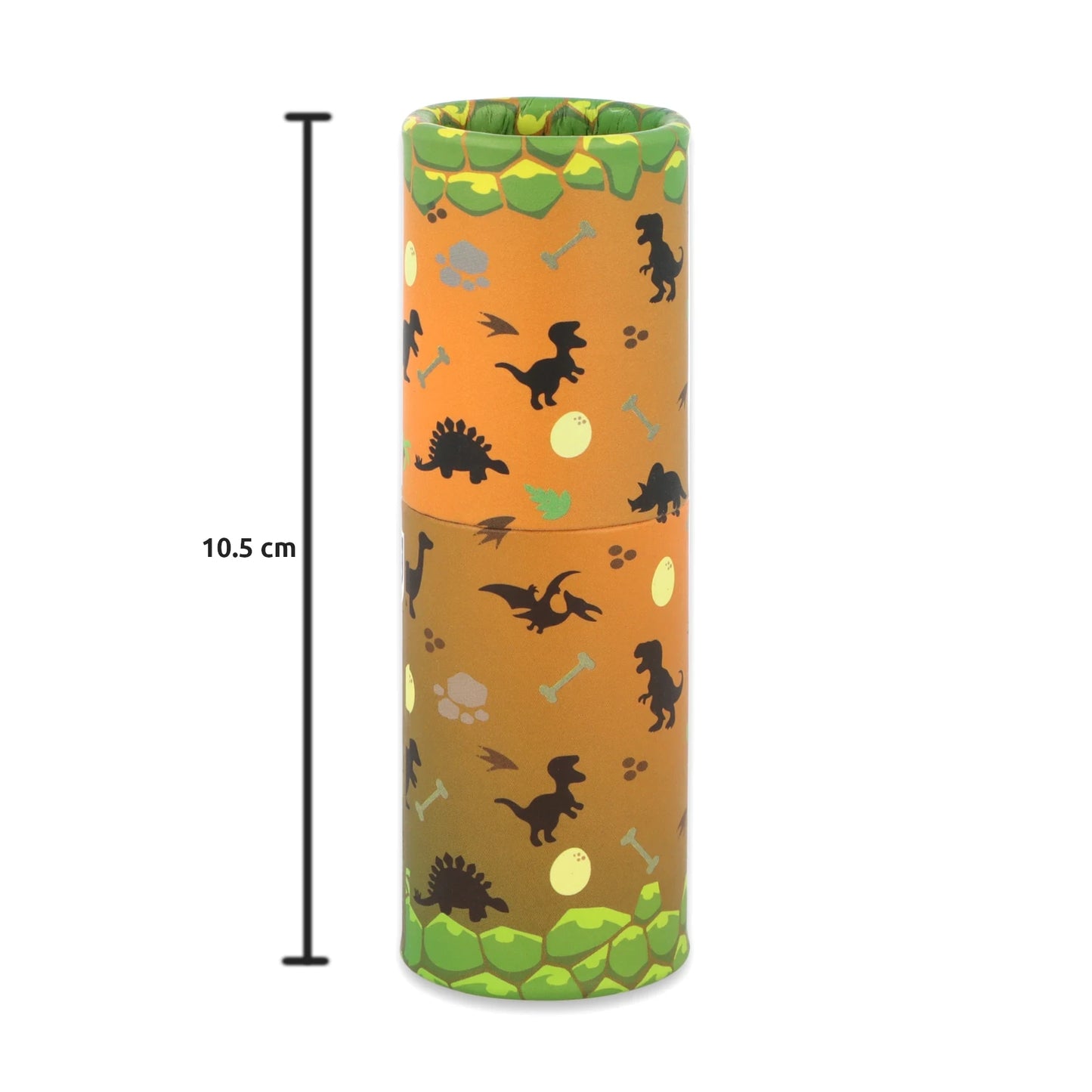 Eco-Friendly Mini Dinosaur Colouring Pencils Pack size view revealing 8cm pencil length and non-toxic colours for little hands' easy grip