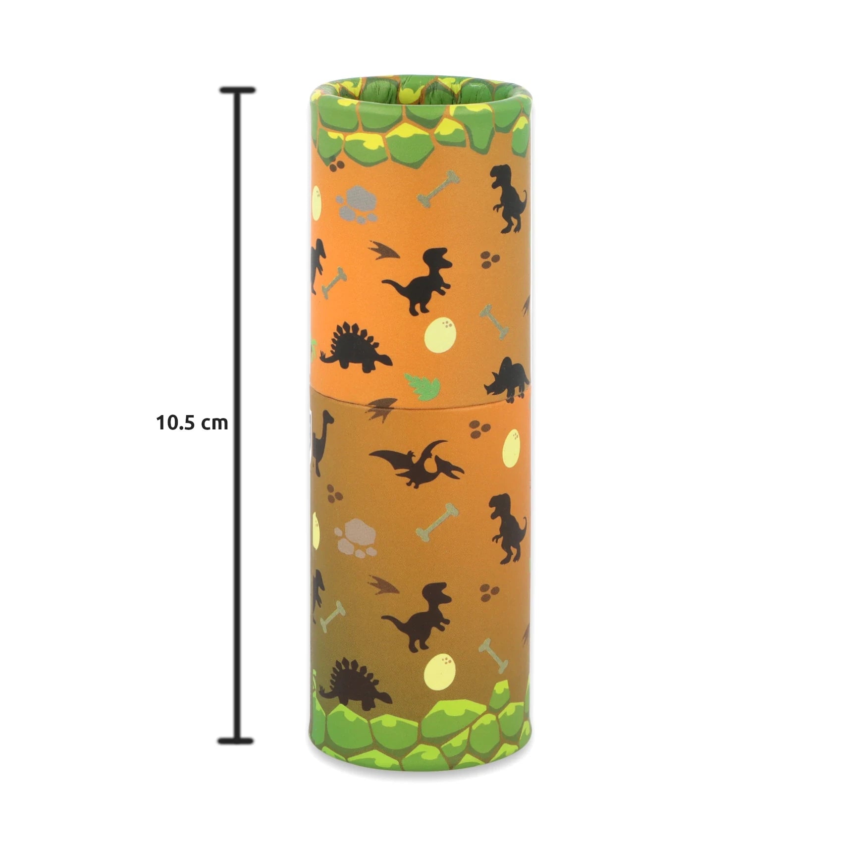 Eco-Friendly Mini Dinosaur Colouring Pencils Pack size view revealing 8cm pencil length and non-toxic colours for little hands' easy grip