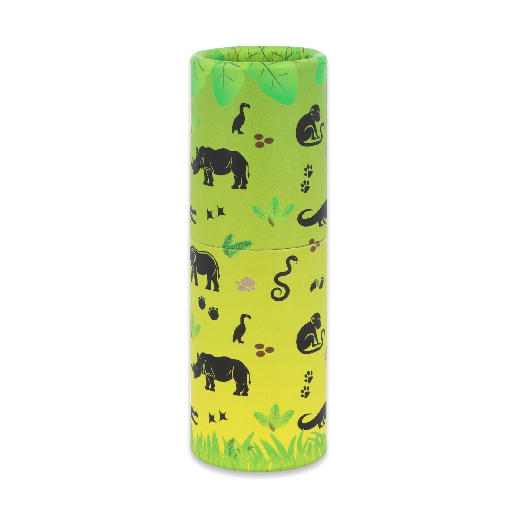 Eko-paper tube with jungle vibe – compact, cool, and super green (10.5x3.5 cm)