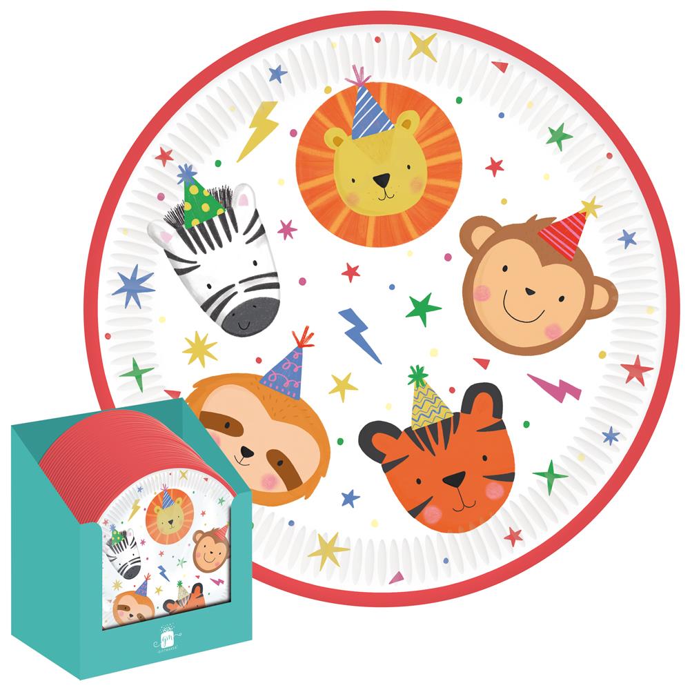 Edparty Safari Animal Plates 23cm pack of 8 with jungle designs