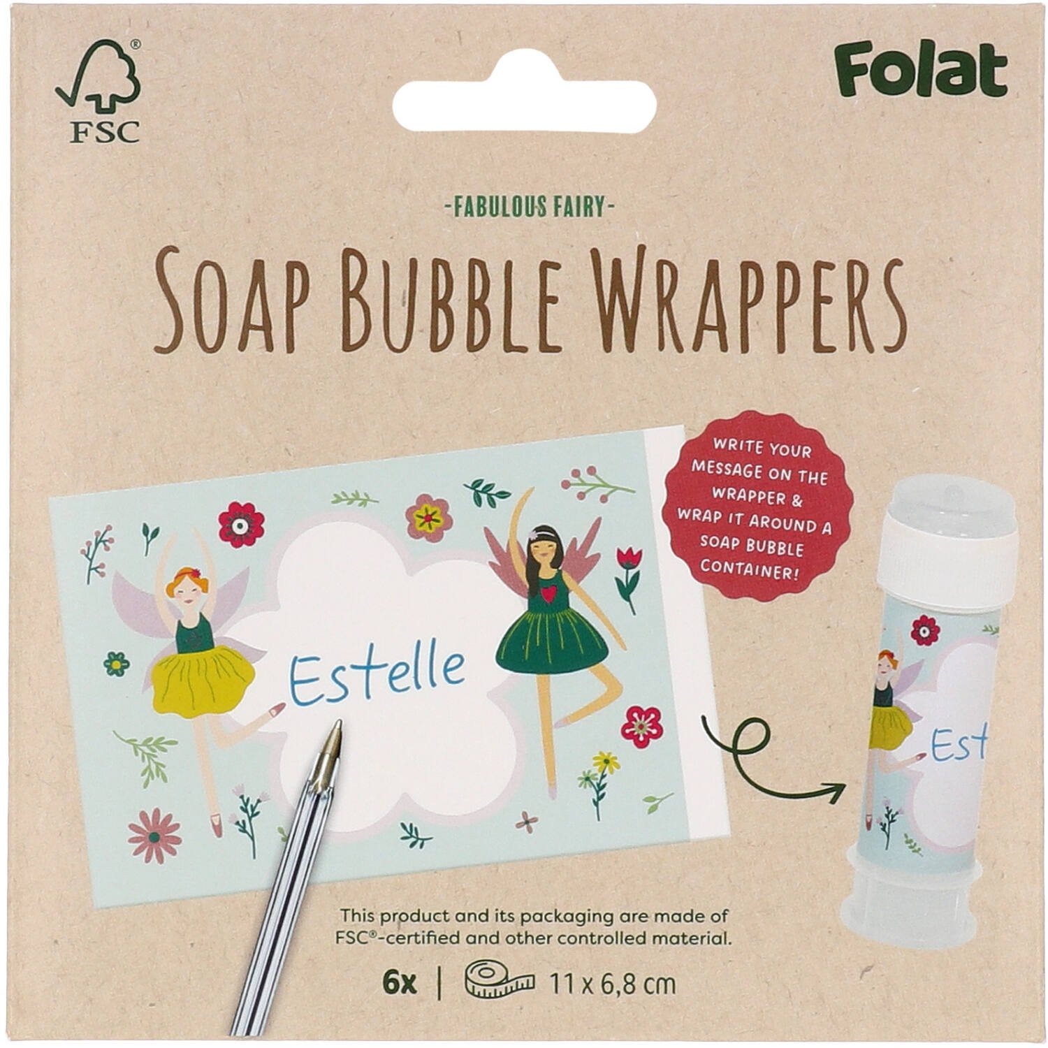 Fabulous Fairy Bubble Tub Personalization Sticker -  (6 pieces) - Anilas UK