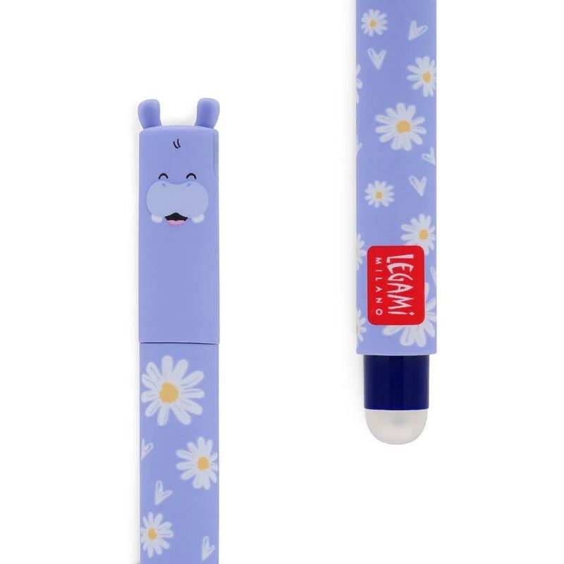 Legami Hippo Erasable Gel Pen with Blue Ink - Anilas UK