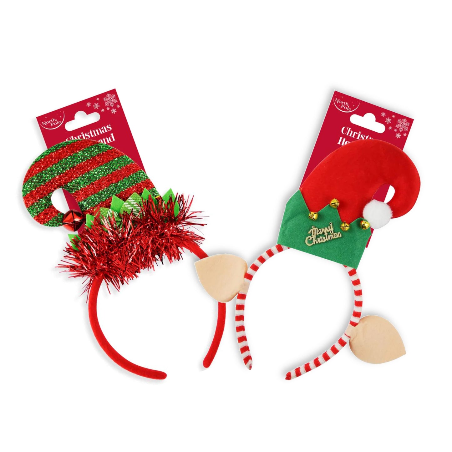 A pair of Elf Head Boppers, Christmas Accessory, Ages 3+ - Anilas UK