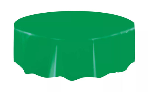 Emerald Green Plastic Round Party Table Cover 213cm for lush decor
