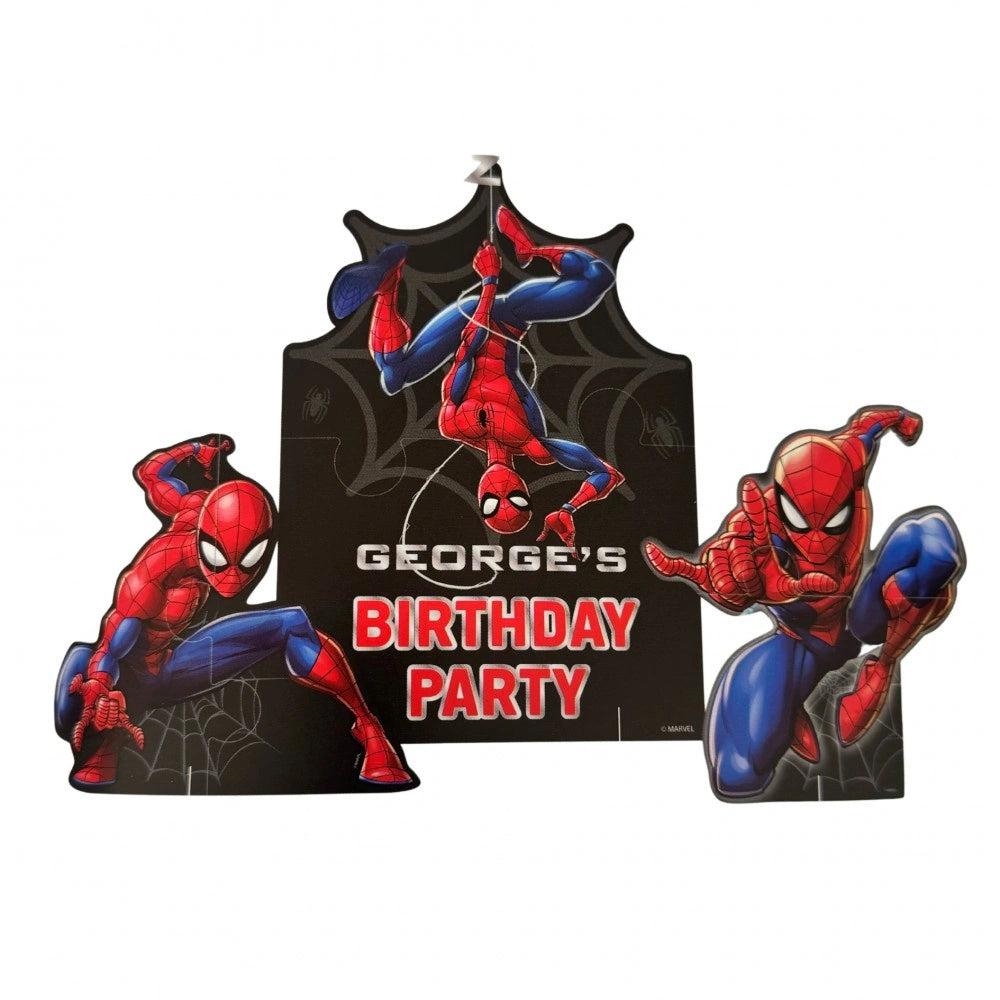 Spiderman World Of Web Personalised Board With Stickers And Standing Figures