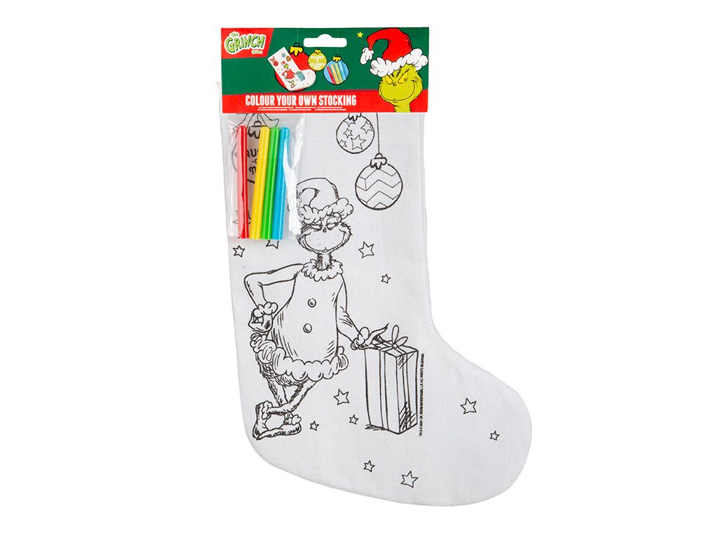 The Grinch Christmas Colour-Your-Own Stocking