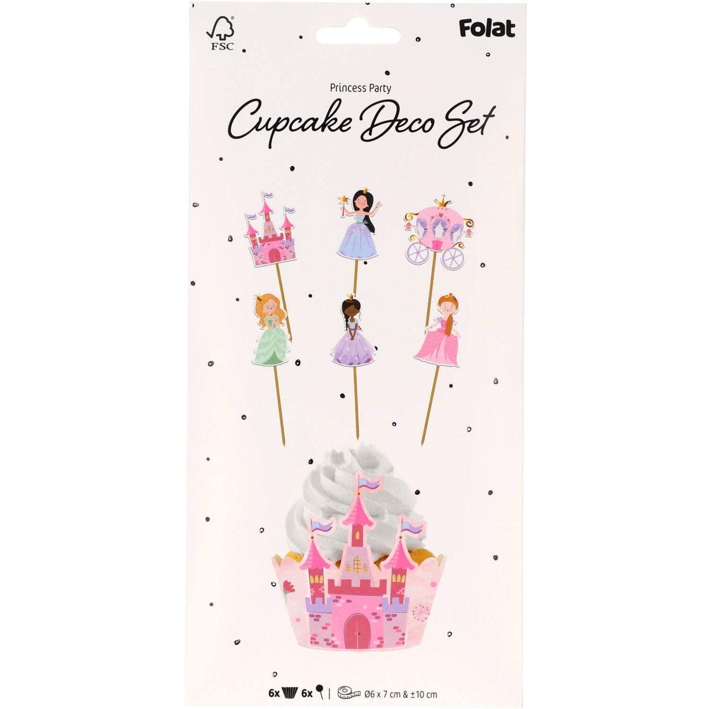 Cupcake Deco Set - Pretty Princess (6 sets) - Anilas UK