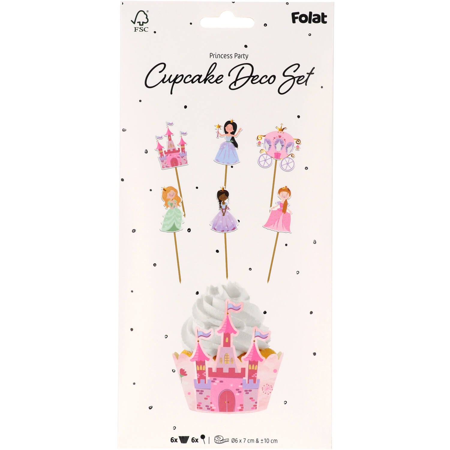 Cupcake Deco Set - Pretty Princess (6 sets) - Anilas UK