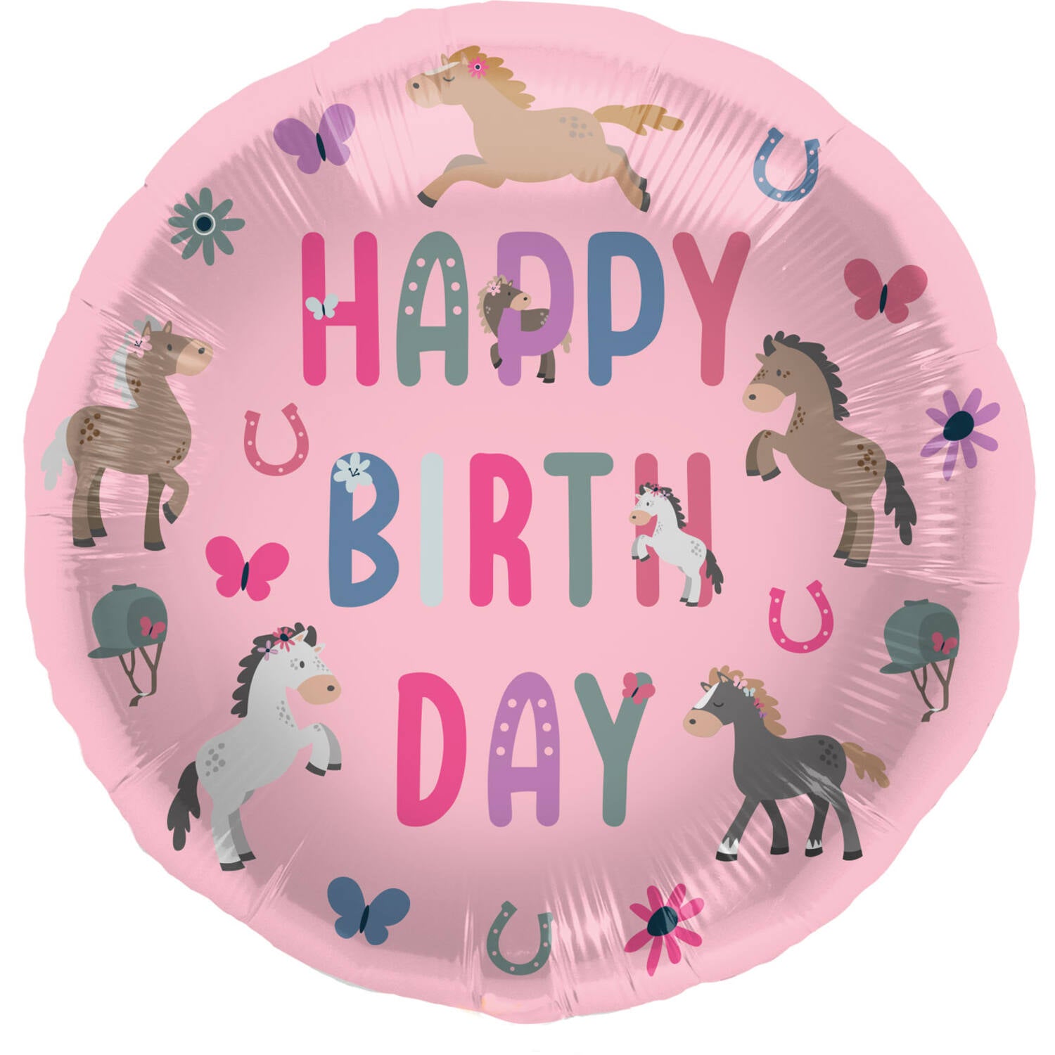 Happy Horse Foil Birthday Party Balloon -  (45 cm) - Anilas UK