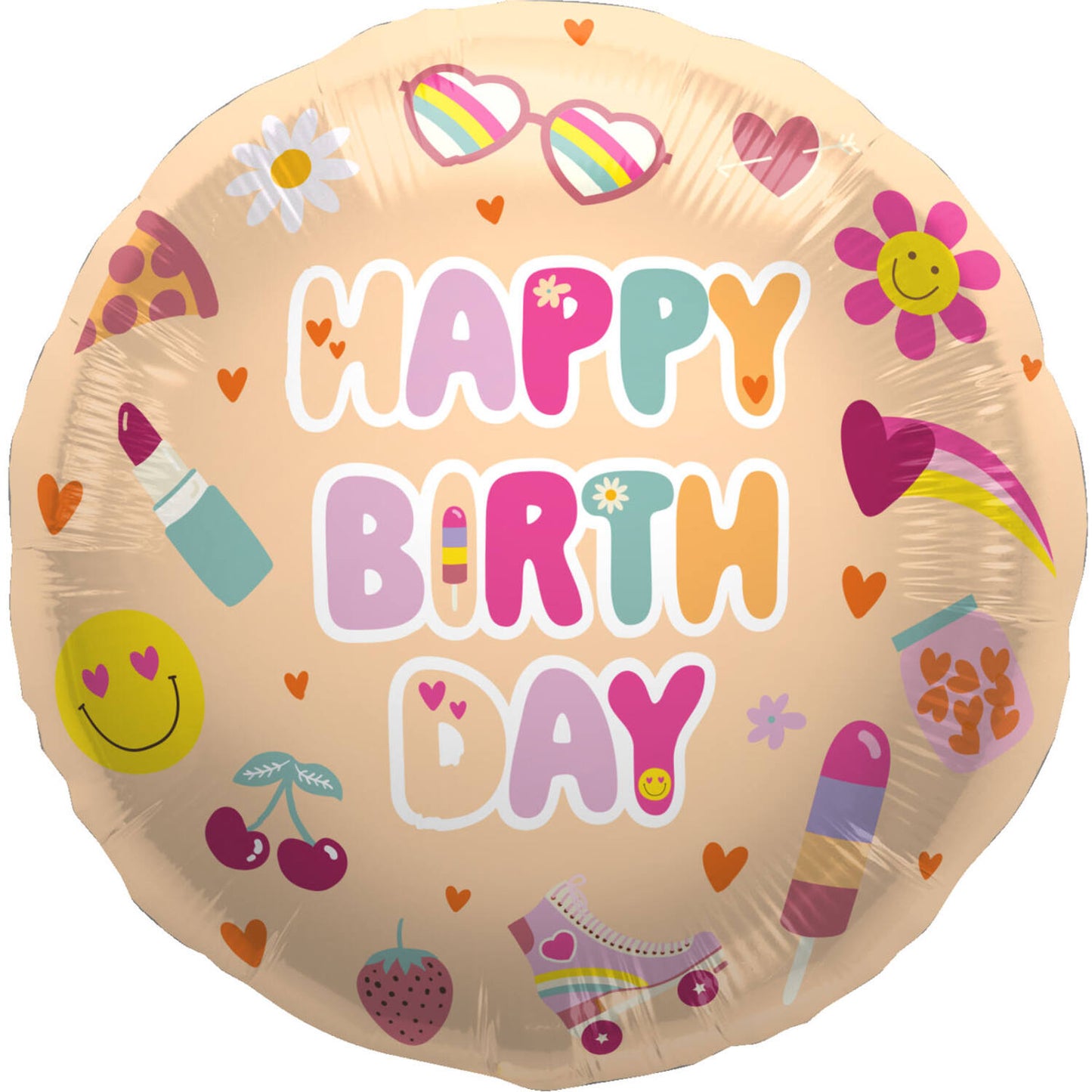 Boho Girlz "Happy Birthday" Foil Birthday Party Balloon (45 cm) - Anilas UK