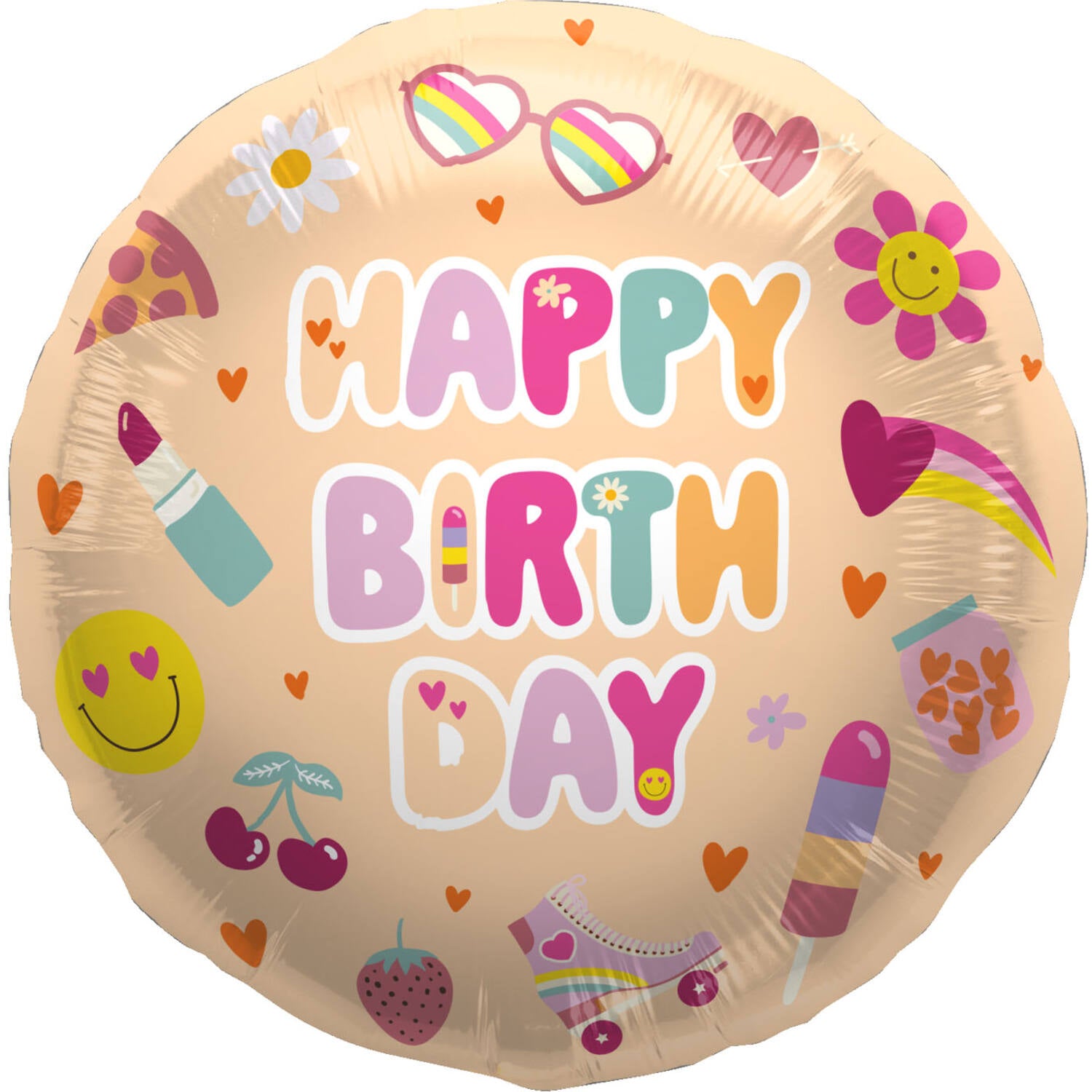 Boho Girlz "Happy Birthday" Foil Birthday Party Balloon (45 cm) - Anilas UK