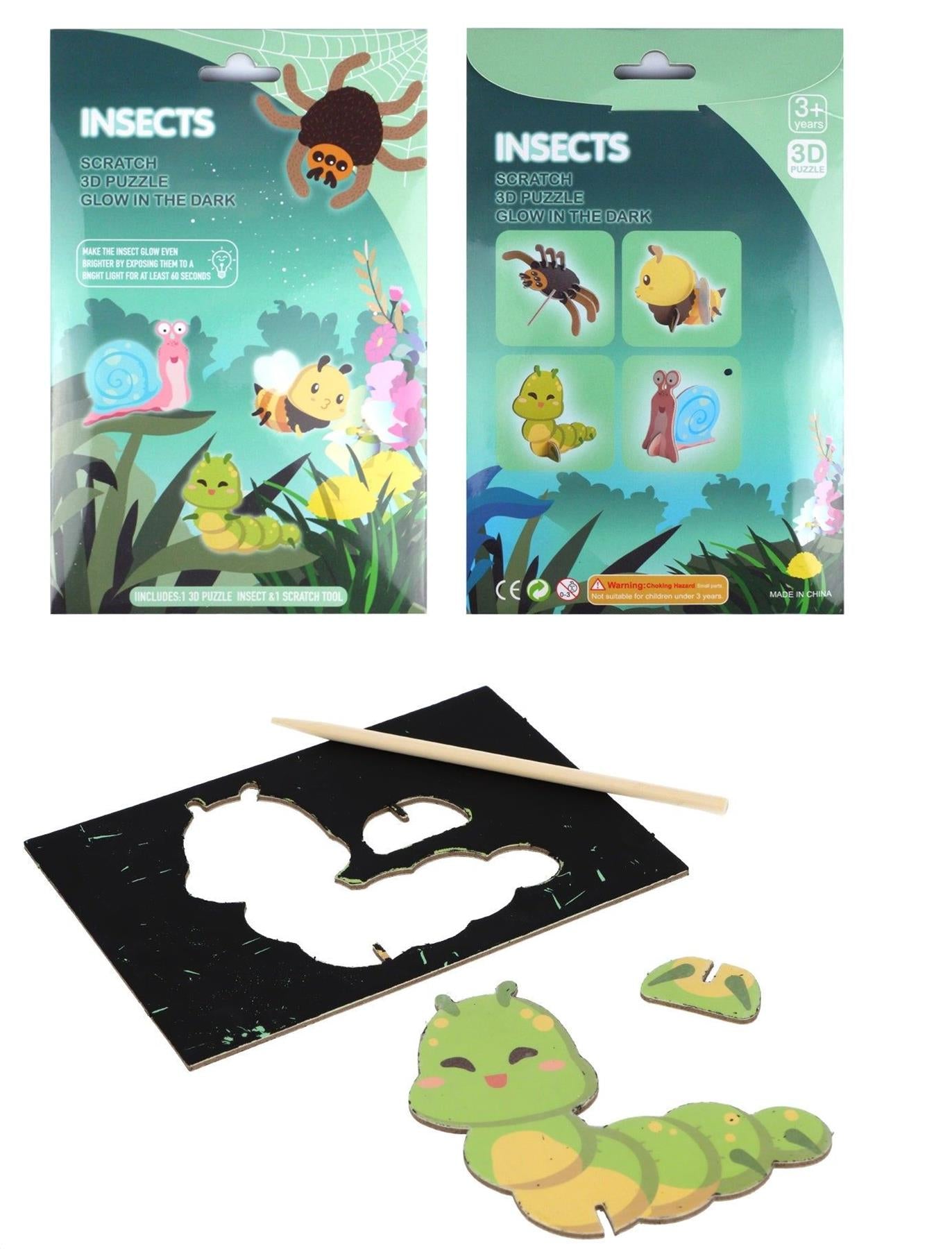 Glow In The Dark Scratch Art 3D Model - Insect - Anilas UK