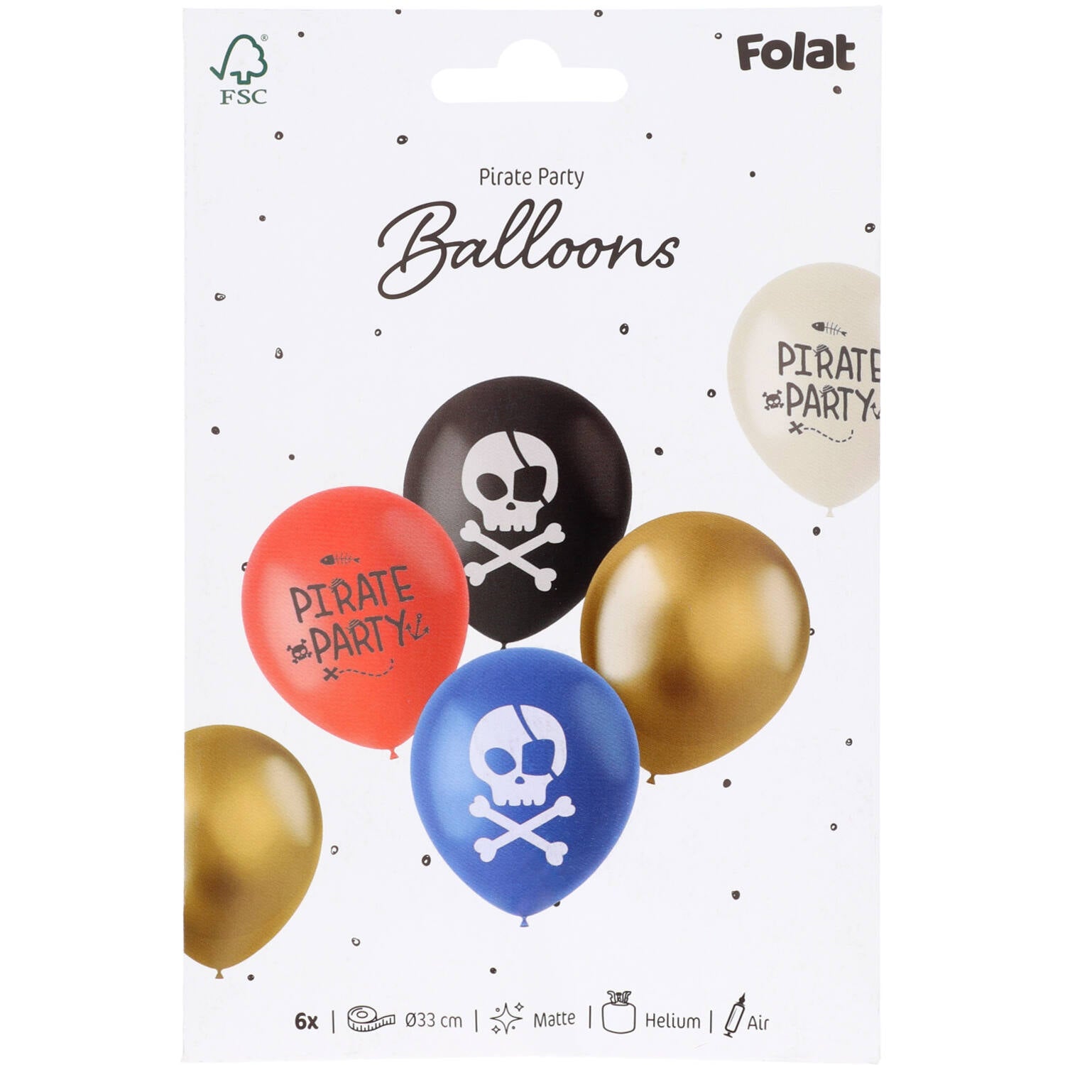 Latex Balloons - Pirate Party (33 cm - 6 pieces) - Anilas UK