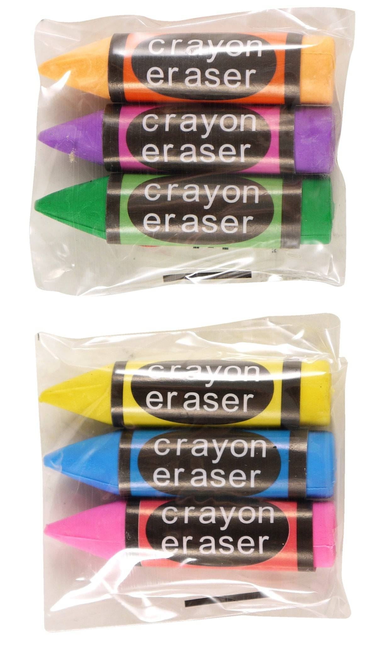 Set of 6 Assorted Crayon Erasers - Anilas UK