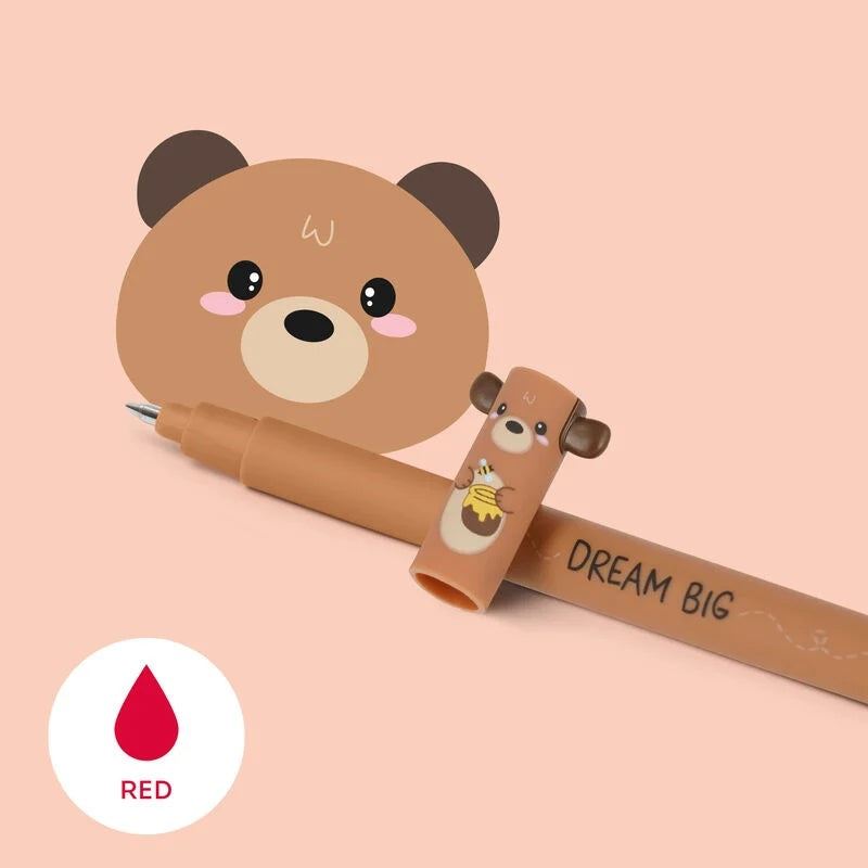 Legami Teddy Bear Erasable Gel Pen with Red Ink - Anilas UK