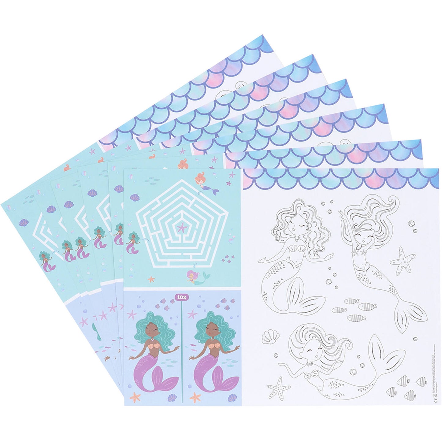 Mermaid Magic Colour It Yourself Activity Placemat (6 pieces) - Anilas UK